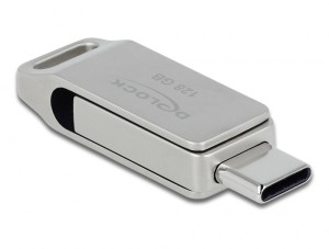 DeLOCK Pendrive USB-C + Typ-A 5 Gbps 128 GB - metalowa obudowa