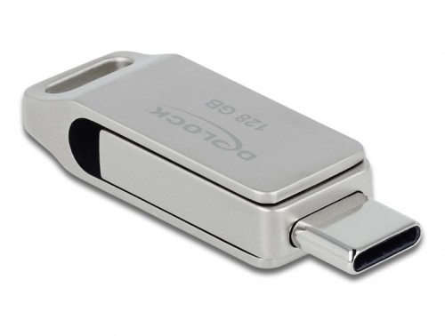 DeLOCK Pendrive USB-C + Typ-A 5 Gbps 128 GB - metalowa obudowa