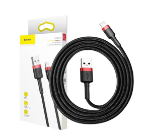 Kabel Lightning USB Baseus Cafule 2,4A 1m (czarno-czerwony)