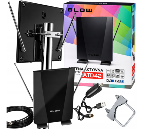 Antena DVB-T ATD42 aktywna LTE wewnętrzna/zewnętrzna BLOW 21-050#