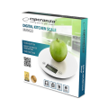 ESPERANZA MANGO EKS003W Waga Kuchenna Elektroniczna Biała LCD 5kg
