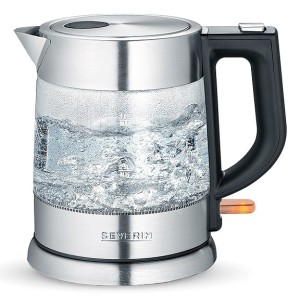 SEVERIN CZAJNIK ELEKTR. SZKŁO-STAL, POJ. 1 L, ZAKRYTA GRZAŁKA, FILTR ANTYWAPNIOWY, LAMPKA KONTROLNA, MOC 2200W WK3468
