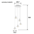 Lampa wisząca Activejet AJE-HOLLY 8 White 5xE14
