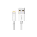 Niklowany kabel Lightning UGREEN MFi 1m (biały)