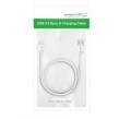 Niklowany kabel Lightning UGREEN MFi 1m (biały)
