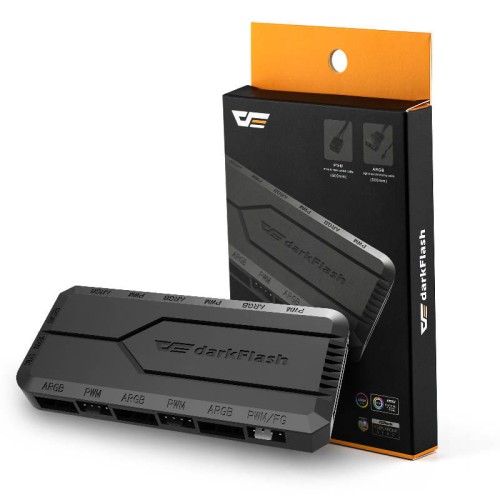 Sterownik wentylatorów / Moduł do komputera RGB PWM Darkflash RC2 (czarny)