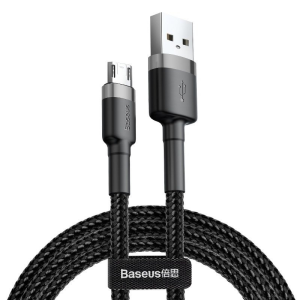 Kabel USB do Micro USB Baseus Cafule 2.4A 1m Szaro-czarny