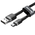 Kabel USB do Micro USB Baseus Cafule 2.4A 1m Szaro-czarny