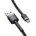 Kabel USB do Micro USB Baseus Cafule 2.4A 1m Szaro-czarny