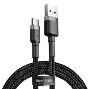 Kabel USB do USB-C Baseus Cafule 3A 1m Szaro-czarny