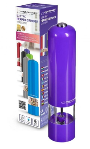 Młynek  do przypraw ESPERANZA MALABAR EKP001V Fioletowy