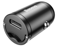 Mini Ładowarka samochodowa Baseus Tiny Star USB-C QC 4.0+ PD 30W Szara