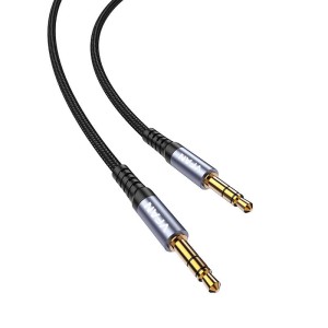 Kabel Vipfan L11 mini jack 3.5mm AUX, 1m, pozłacany (szary)