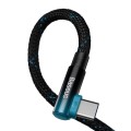 Kabel USB do USB-C kątowy Baseus Elbow 2m 100W (czarno-niebieski)